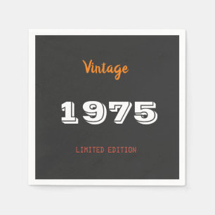 Vintage 1975 Limited Edition 50th Birthday Napkins