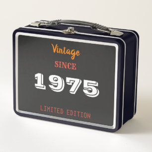 Vintage 1975 Limited Edition 50th Birthday Retro Metal Lunch Box