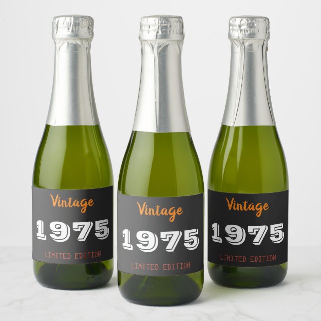 Vintage 1975 Limited Edition Wine Label – 50th  (Bottles)