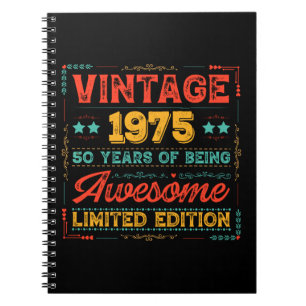 Vintage 1975 Made in 1975 50th Birthday 50 Years Notebook
