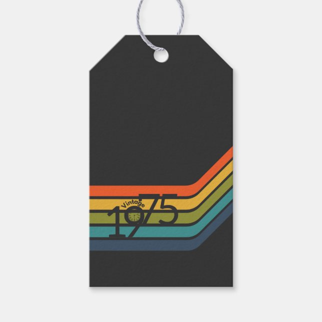 Vintage 1975 Retro Design Gift Tags (Front)
