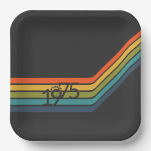 Vintage 1975 Retro Design paper plates