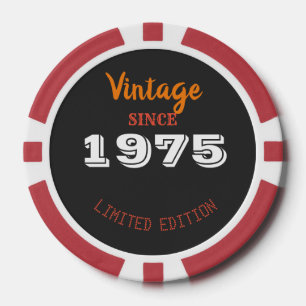 Vintage 1975 year limited edition 50th Birthday Poker Chips