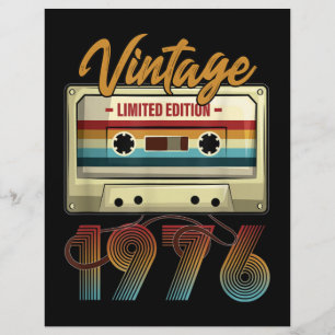 Vintage 1976 45th birthday cassette tape Birthday Flyer