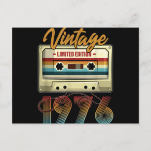 Vintage 1976 45th birthday cassette tape Birthday Holiday Postcard