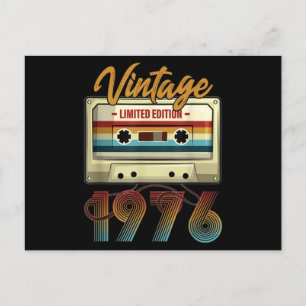 Vintage 1976 45th birthday cassette tape Birthday Postcard