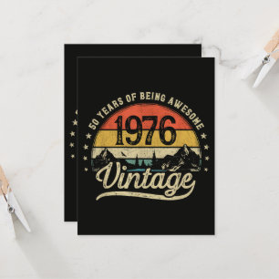 Vintage 1976 50 Years Old 50th Birthday Invitation