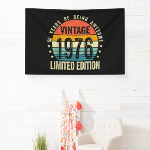 Vintage 1976 50th Birthday Born In 1976 Banner