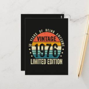 Vintage 1976 50th Birthday Born In 1976 Postcard