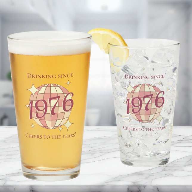 Vintage 1976 50th birthday retro beer  glass (Creator Uploaded)