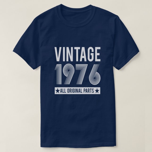 Vintage 1976 Basic Birthday T-Shirt (Design Front)