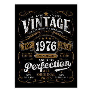 Vintage 1976 Birthday Aged To Perfection 50th  Poster