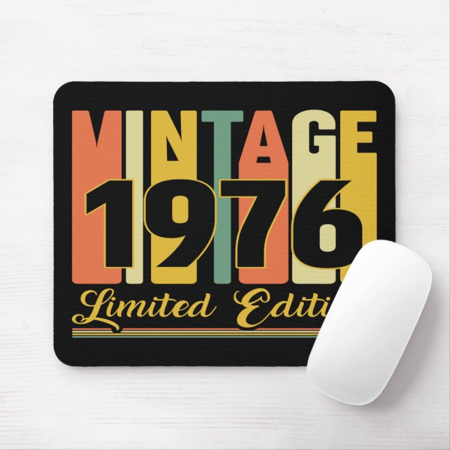 Vintage 1976 Birthday Mouse Pad (With Mouse)