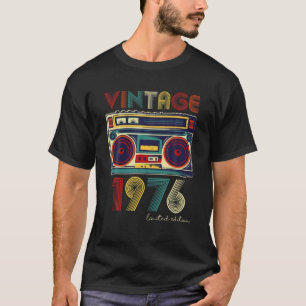 Vintage 1976 Boom Box Music Lover 46Th Birthday 46 T-Shirt
