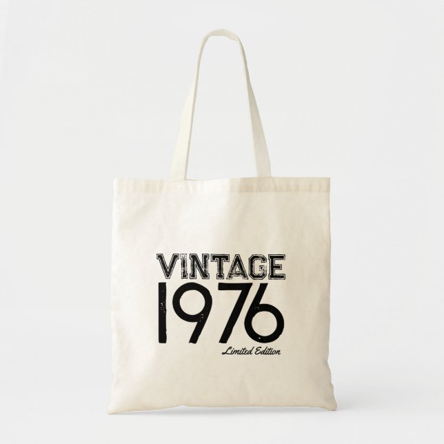 Vintage 1976 Custom Year  Tote Bag (Front)