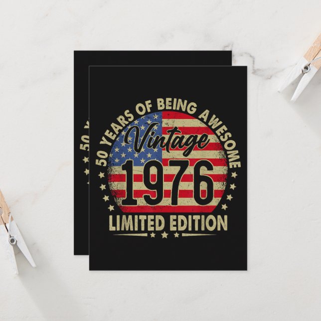 Vintage 1976 Limited Edition 50 Years Old  Invitation (Front/Back In Situ)