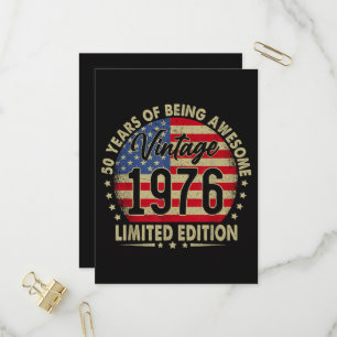 Vintage 1976 Limited Edition 50 Years Old Invitation Postcard