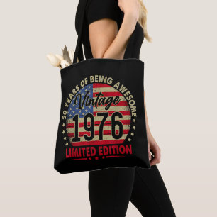 Vintage 1976 Limited Edition 50th Birthday Tote Bag