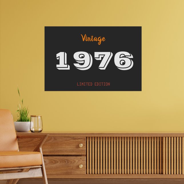 Vintage 1976 Limited Edition Poster – Perfect 50th (Living Room 2)