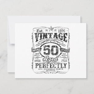 Vintage 1976 Limited Edition Shirt 50 Year Old 50t Invitation