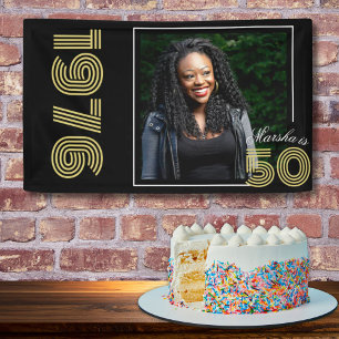 Vintage 1976 Retro Birthday Photo Banner