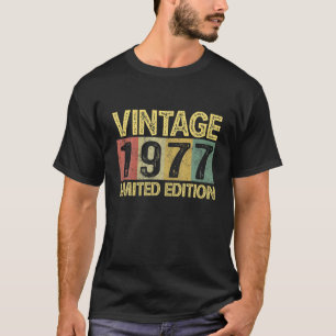Vintage 1977 Bday 45 Years Old Funny 45Th Birthday T-Shirt
