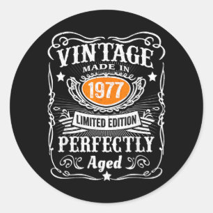 Vintage 1977 Lied Edition 50 Year Old Gifts 50th Classic Round Sticker