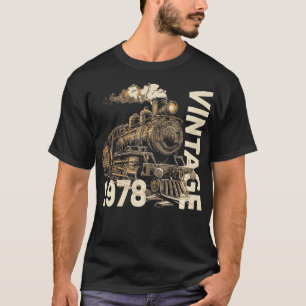 Vintage 1978 Steampunk Steam Train Locomotive 46th T-Shirt