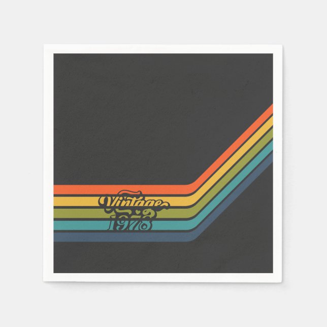 Vintage 1978 Style Birthday paper napkin. Napkin (Front)