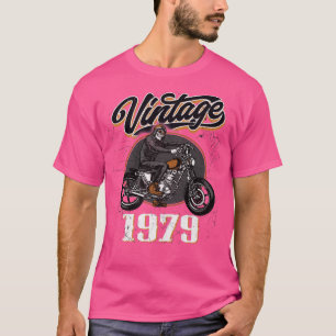 Vintage 1979 born in 1979 43th biker motorcycle   T-Shirt