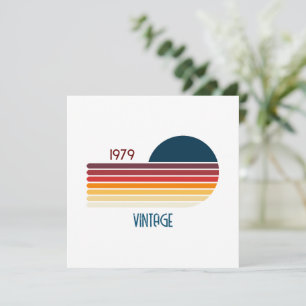 Vintage 1979 Retro Stripe Sun Thank You Card