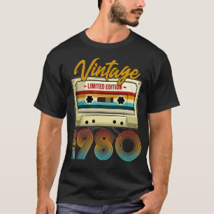 Vintage 1980 42nd birthday cassette tape for men w T-Shirt