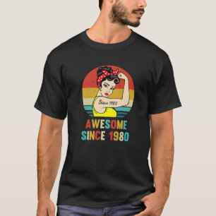 Vintage 1980 Birthday Gift For Women 42 Year 42Nd T-Shirt