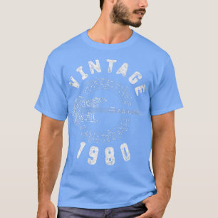 Vintage 1980 Birthday Limited Edition Guitar Music T-Shirt