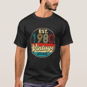 Vintage 1980 Distressed 42Nd Bday 42 Years Old Bei T-Shirt