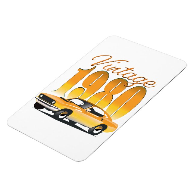 Vintage 1980 Retro Car Magnet (Left Side)