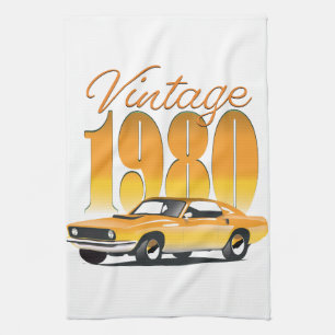 Vintage 1980 Retro Car Tea Towel