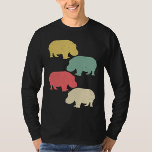 Vintage 1980 Women Hippopotamus Retro T-Shirt