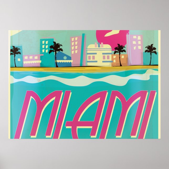 Vintage 1980s Miami Poster (Front)