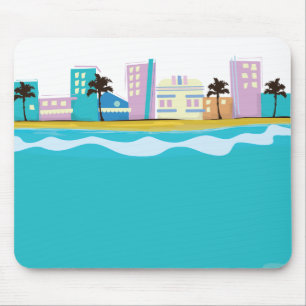 Vintage 1980s Miami Poster Mouse Pad