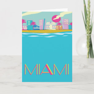 Vintage 1980s Miami Travel poster Holiday Card