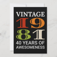 Vintage 1981 40th Birthday Quote Idea Birthday
