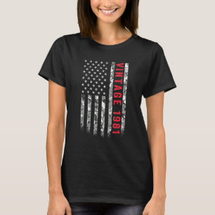 Vintage 1981 American Flag Camo 41 Years Old 41st T-Shirt
