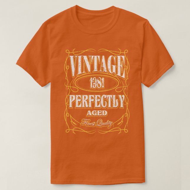 Vintage 1981 Birthday Bottle Label T-Shirt (Design Front)