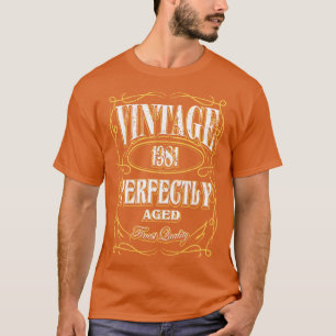 Vintage 1981 Birthday Bottle Label T-Shirt