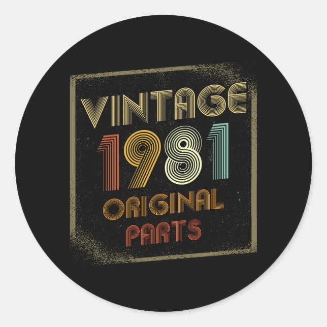 Vintage 1981 classic round sticker (Front)