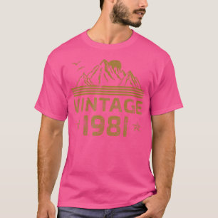 Vintage 1981 Mountain Birthday Hiking Gift Idea T-Shirt