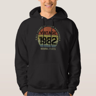 Vintage 1982 40th Birthday Original Parts 12 Hoodie