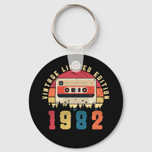 Vintage 1982 Birthday Cassette Tape Key Ring