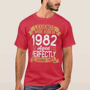 Vintage 1982 Birthday Men Women Legends Were Born T-Shirt